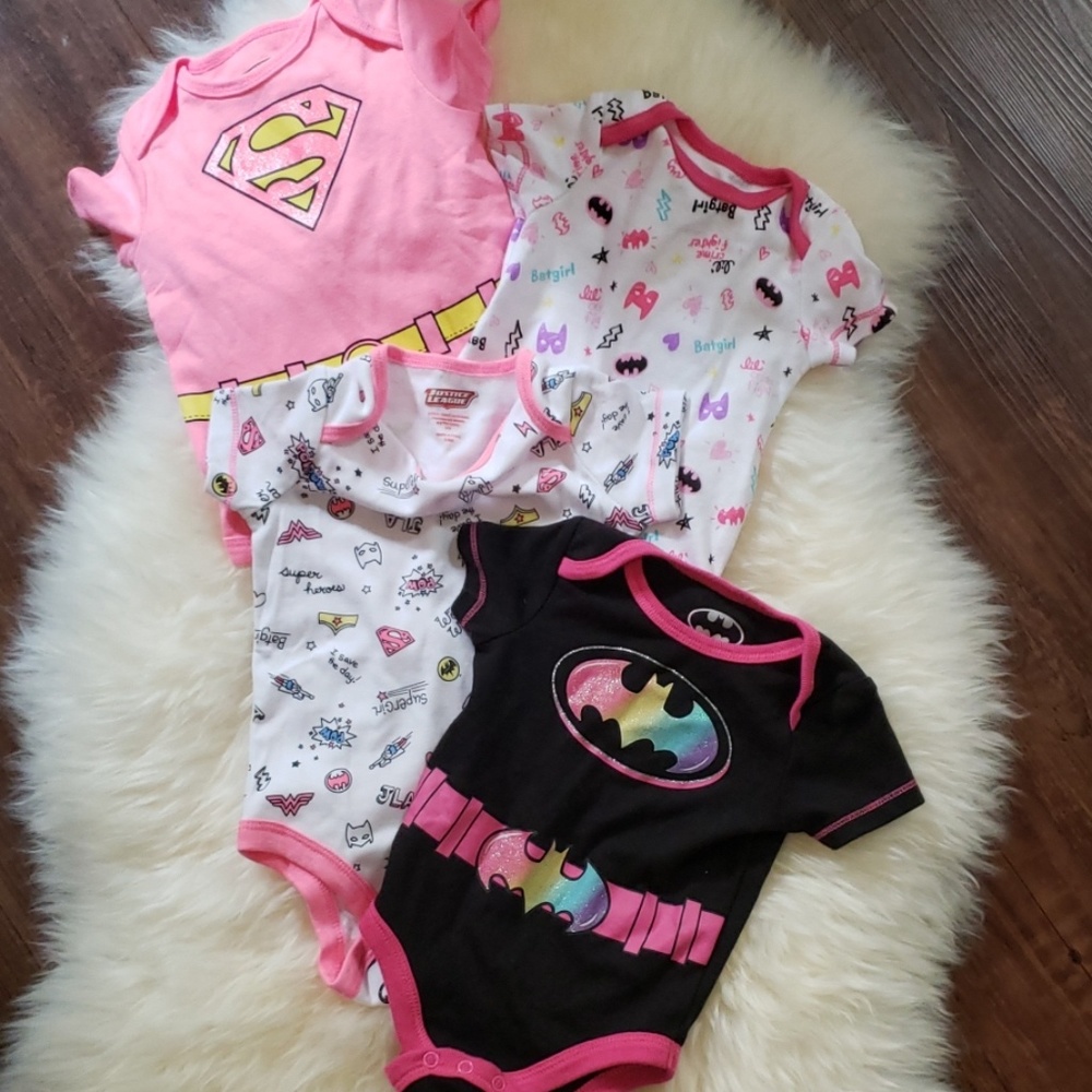 Set of 4 Justice League onesies